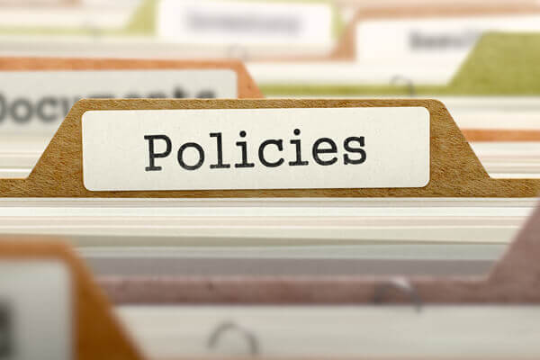 Filed documents with Policies tab