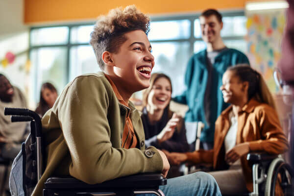 Students in wheelchairs