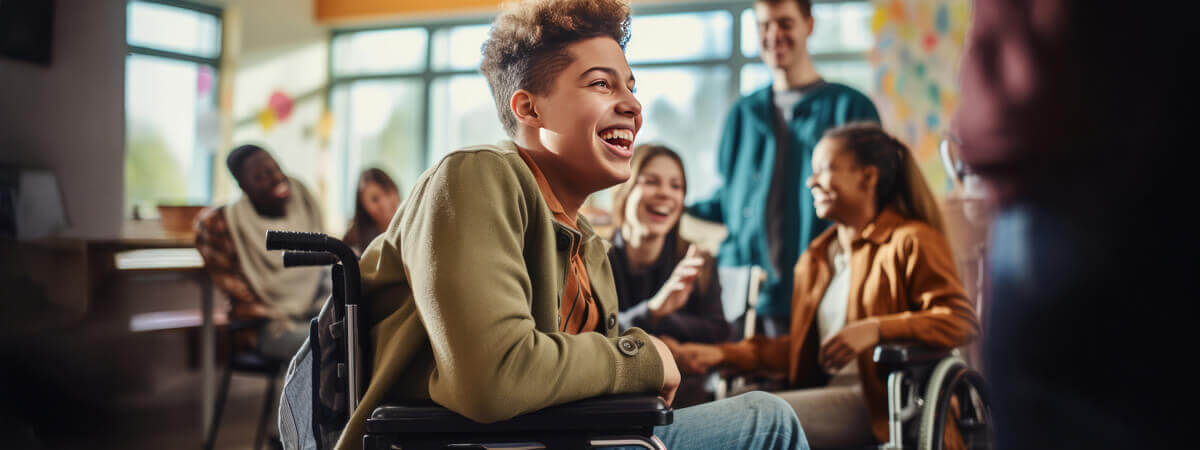 Students in wheelchairs